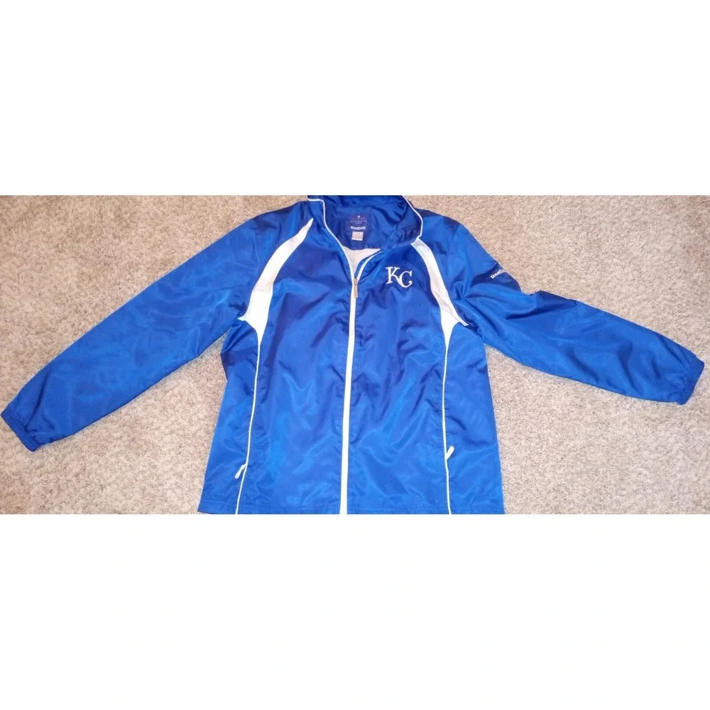 Reebok Kansas City Royals Jacket Mens Large Blue Vtg 2006 MLB Gorpcore Y2K Techw